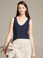 Banana Republic Womens Luxe-touch Tank Navy Size M