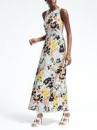 Banana Republic Womens Bold Floral Maxi Dress - White Print