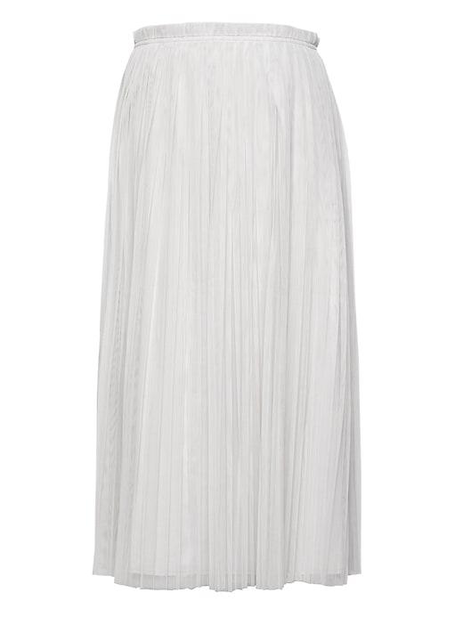 Banana Republic Womens Pleated Tulle Midi Skirt Light Gray Size 0
