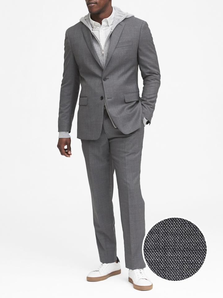 Standard Italian Wool Sharkskin Suit Jacket