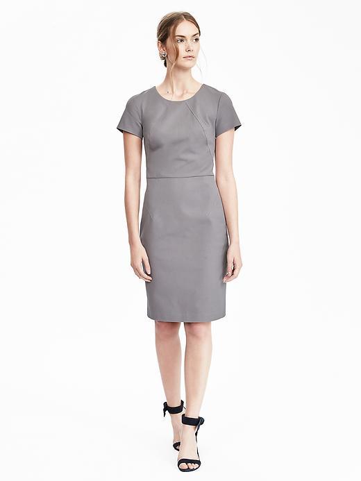 Banana Republic Womens Bi Stretch Dress Size 0 Petite - Gray