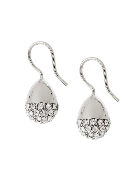 Banana Republic Womens Pav Teardrop Earring Silver Size One Size