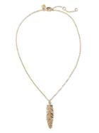 Banana Republic Feather Pendant Necklace Size One Size - Gold