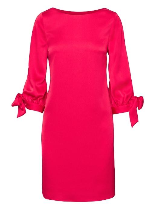 Banana Republic Womens Tie-sleeve Shift Dress Wild Cherry Size 6