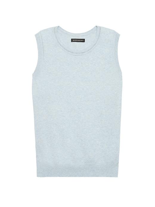 Banana Republic Womens Stretch-cotton Sweater Shell Pacific Mist Size Xxl