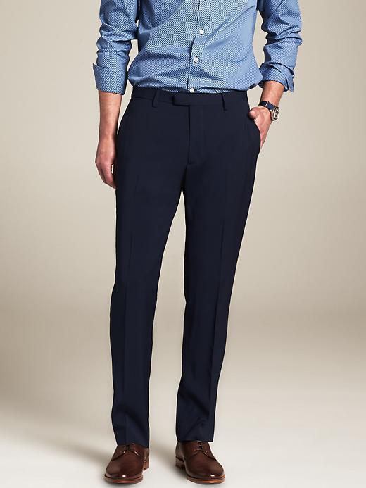 Banana Republic Modern Slim Fit Navy Wool Suit Trouser - Navy