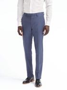 Banana Republic Mens Slim Solid Wool Suit Trouser - Bright Blue