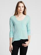 Banana Republic Drapey Pocket Tee Size S - Soft Turquoise
