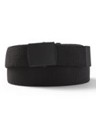 Banana Republic Mens Solid Stretch-web Plaque Buckle Belt Black Size S