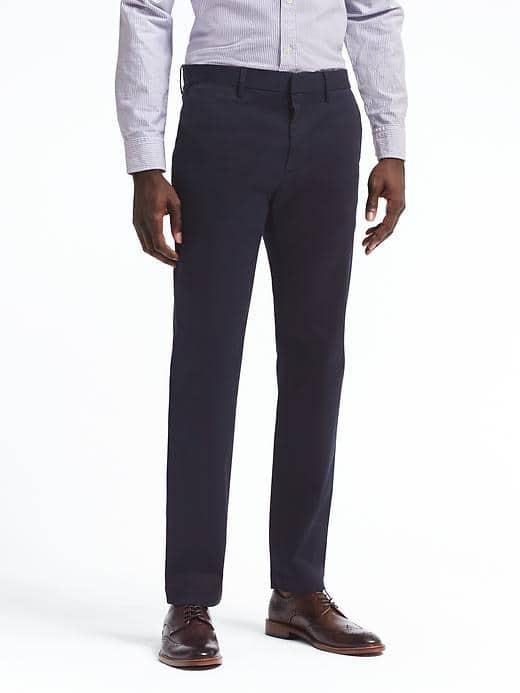 Banana Republic Mens Emerson Straight Rapid Movement Chino - Navy