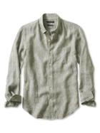 Banana Republic Mens Camden Fit Linen Shirt Size L Tall - Fresh Olive