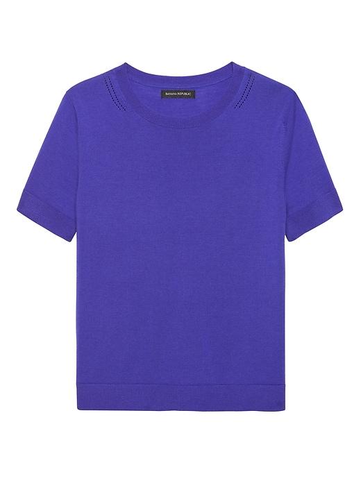 Banana Republic Womens Machine-washable Merino Short-sleeve Crew Purple Heart Size Xs