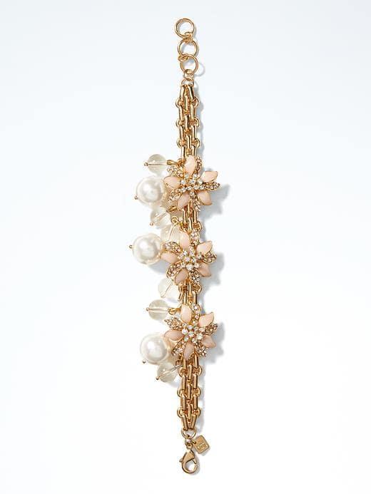 Banana Republic Womens Pearl Blossom Line Bracelet - Pearl