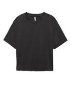 Banana Republic Womens Supima Cotton Cropped T-shirt Black Size S