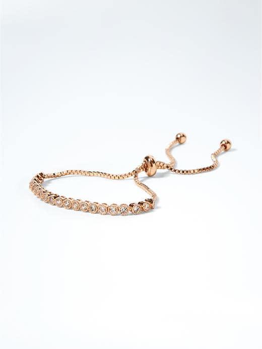 Banana Republic Delicate Cubic Zirconia Slider Bracelet - Rose Gold