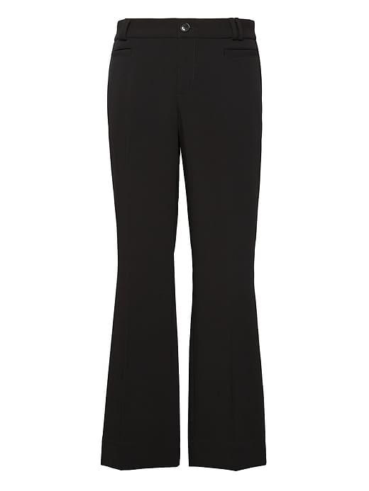 Banana Republic Womens Petite Logan Trouser-fit Cropped Bi-stretch Pant Black Size 00