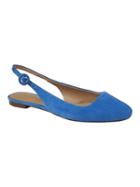 Banana Republic Womens Square-toe Slingback Flat Harbor Blue Size 9