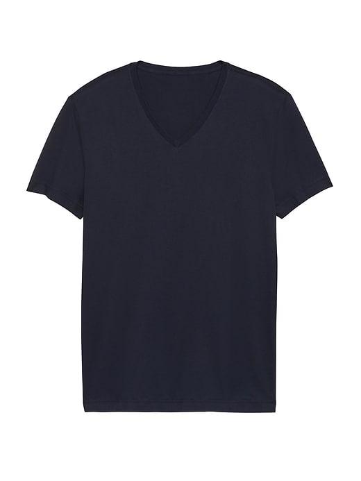 Banana Republic Mens Tech Cotton V-neck T-shirt Navy Size M