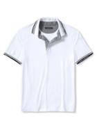 Banana Republic Luxe Touch Tipped Polo Size L Tall - White