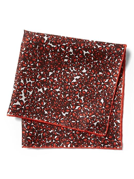 Banana Republic Mens Hook & Albert   Camo Floral Pocket Square Red Size One Size