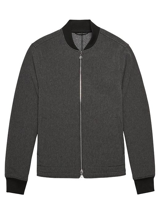 Banana Republic Mens Stretch-knit Bomber Gray Size L