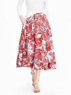Banana Republic Womens Ruched Floral Midi Skirt Size 0 - Candy Teal