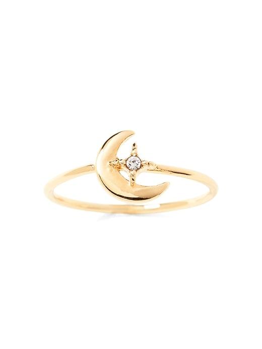 Banana Republic Womens Moon And Star Ring Gold Size 7