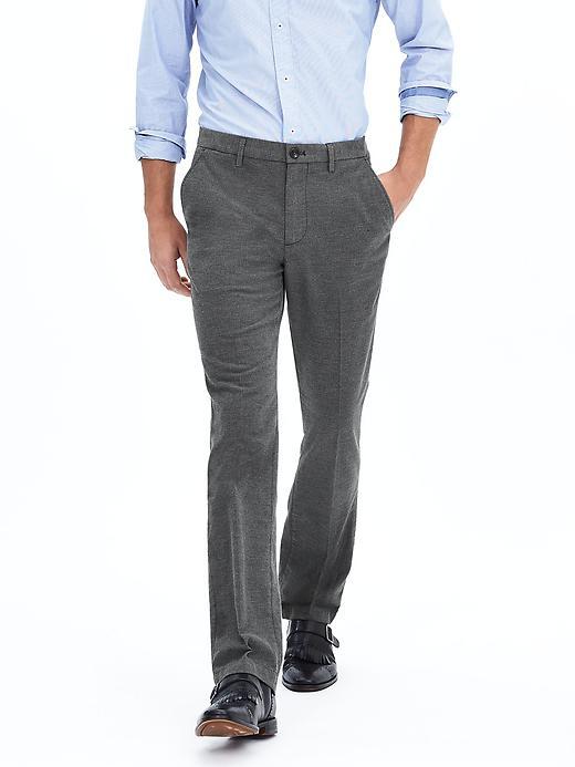 Banana Republic Mens Kentfield Slim Herringbone Cotton Pant Size 32w 36l Tall - Gray
