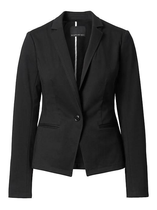 Banana Republic Womens Classic Fit Ponte Blazer - Black