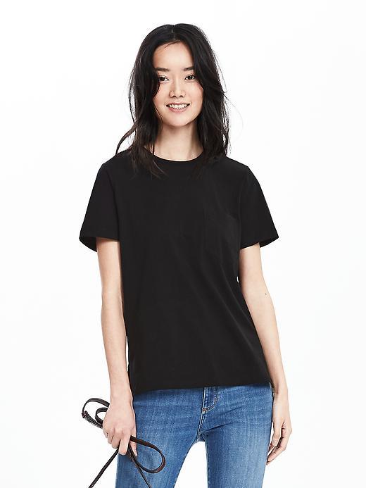 Banana Republic Womens Cotton Pocket Tee Size L - Black