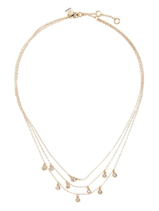 Banana Republic Womens Delicate Stone Layer Necklace Gold Size One Size