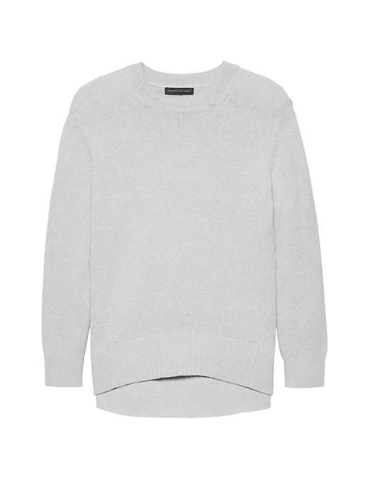 Banana Republic Womens Supersoft Cotton Blend Crew-neck Sweater Heather Gray Size Xxs