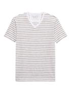 Banana Republic Mens Vintage Stripe V-neck T-shirt White Size Xxl