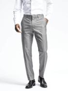 Banana Republic Mens Standard Non Iron Gray Cotton Pant - Black/white