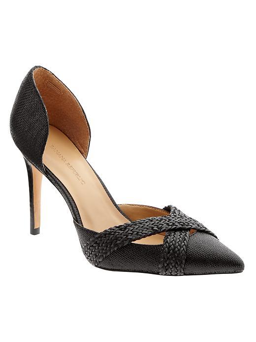 Banana Republic Delise Woven Strap D'orsay Pump Size 10 - Black
