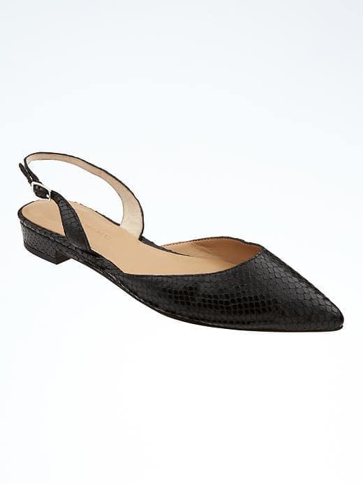 Banana Republic Pointed Toe Slingback Flat - Black