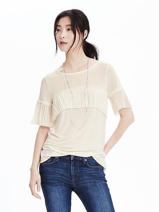 Banana Republic Womens Tiered Ruffle Top Size L - Cocoon
