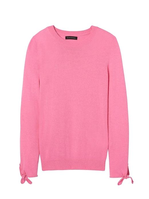 Banana Republic Womens Italian Superloft Bow-cuff Crew Neon Double Pink Size Xl
