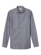 Banana Republic Mens Heritage Grant Slim Fit Stripe Shirt - Gray Stripe