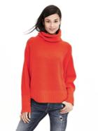 Banana Republic Womens Oversized Turtleneck Sweater Size M/l - Geo Red