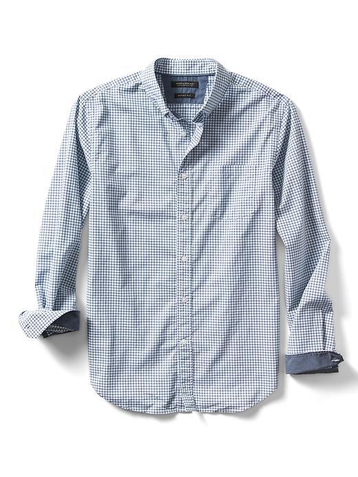 Banana Republic Mens Grant Fit Custom Wash Shirt - Antarctic Blue
