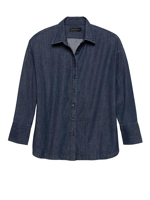 Banana Republic Womens Japan Online Exclusive Oversized Denim Shirt Medium Wash Size Xs