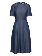 Banana Republic Womens Petite Tie-back Tencel Dress Dark Rinse Size 2