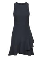 Banana Republic Womens Ruffle Wrap Racerback Dress Navy Size 10