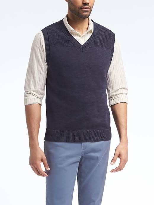 Banana Republic Mens Heritage Sweater Vest - Navy