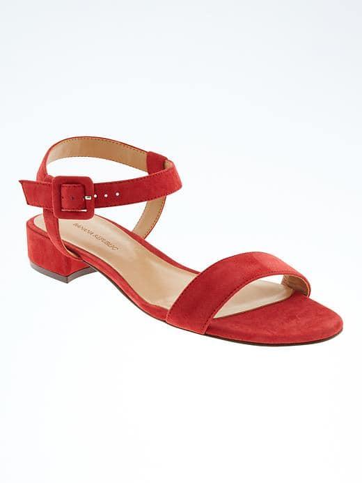Banana Republic Low Heel Sandal - Geo Red