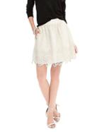 Banana Republic Womens Heritage Lace Fit And Flare Skirt Size 0 - Transition Cream