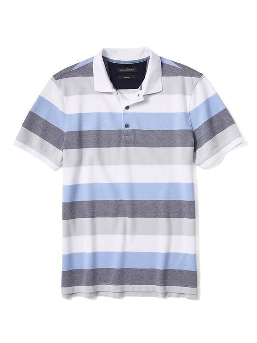 Banana Republic Mens Rugby Pique Polo - Baby Blanket Blue