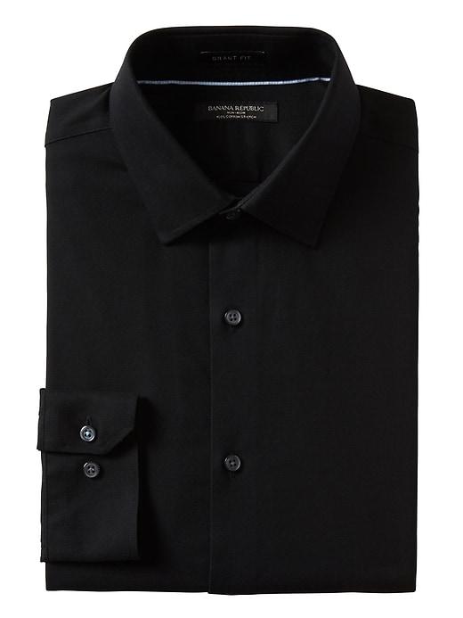 Banana Republic Mens Grant Slim-fit Non-iron Solid Shirt Black Size S