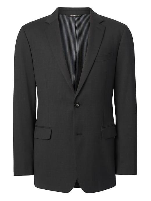 Banana Republic Mens Standard Solid Italian Wool Suit Jacket Dark Charcoal Size 36